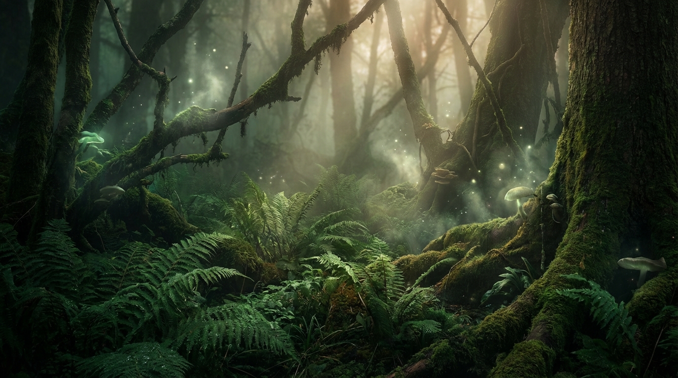 Dark Mystic Forest Background